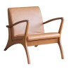 poltrona-para sala-megan-moderna-design-estofada-base-madeira